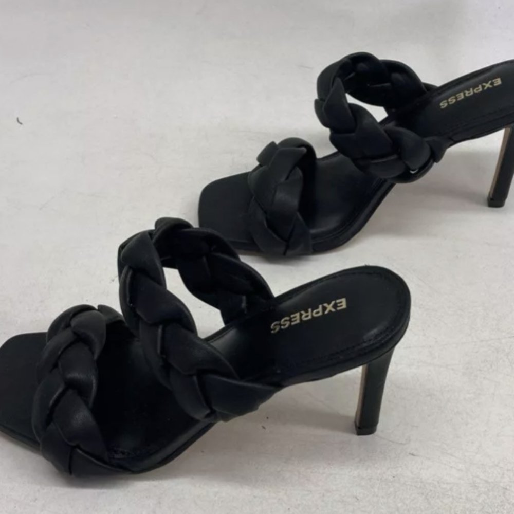 Express - Braided Double Band Heeled Sandals Size 7 NWO/Box MSRP $78 - Picture 2 of 6